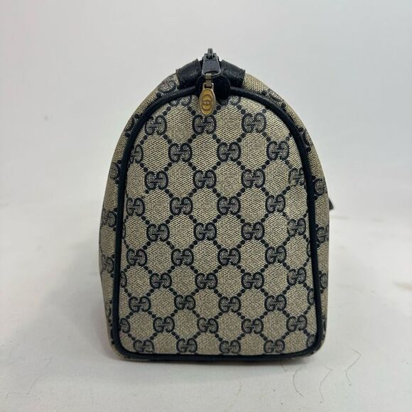 Vintage Gucci Sherry Line Navy Blue Boston Bag - Picture 4 of 16
